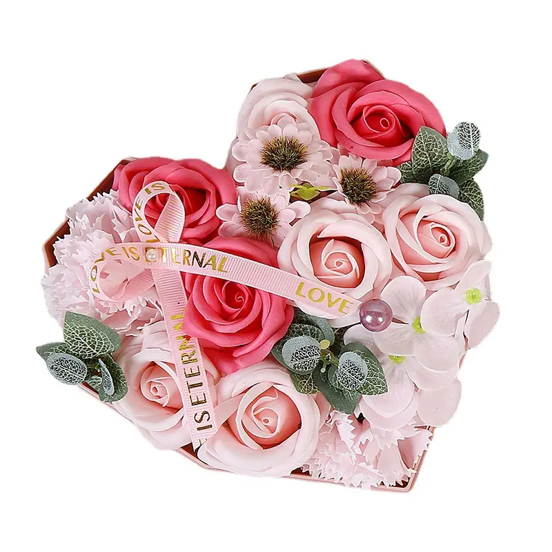 Valentinstag Geschenk Seife Rose Blume Geschenk box Herzform Valentinstag Rosen für Freundin Frau