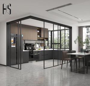 Vente directe d'usine de portes coulissantes en alliage d'aluminium, <span class=keywords><strong>style</strong></span> moderne minimaliste, avec possibilité de personnalisation des coins. - Product Image 1