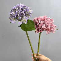 Kunstmatige enkele latex real touch donkere faux hortensia bloemen herfstkleurverloop bloemen voor bruiloft tafel huis feest decoratie