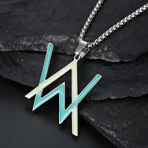 Collar de Moda <span class=keywords><strong>Alan</strong></span> Walker, Estilo Hip Hop, Collar Luminoso para Hombre, Colgante <span class=keywords><strong>Alan</strong></span> Walker - Product Image 4