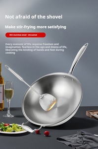 <span class=keywords><strong>Wok</strong></span> <span class=keywords><strong>de</strong></span> Acero Inoxidable <span class=keywords><strong>de</strong></span> 30 cm para el Hogar con Tapa, Sin Recubrimiento, Personalizable - Product Image 2