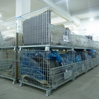Jigong Cage de stockage pliable et portable en treillis métallique galvanisé, conteneur pour entrepôt et équipement de stockage de marchandises