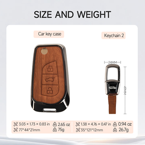 Magicocase – Étui de clé de voiture personnalisé en alliage de zinc et cuir avec porte-clés, coque de télécommande pour Toyota Sienna et Camry - Product Image 1