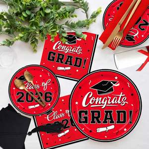 Nuevo Juego de Vajilla para Fiesta de Graduación al Aire Libre con Platos y Servilletas, 24 Piezas, Tamaño Pequeño, Artículos para Fiesta de Graduación 2026 - Product Image 6