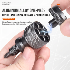 Multifunction <b>Screwdriver</b> Set Aluminum Body Interchangeable Bits Phillips Head Matte Finish EDC Tool - Product Image 1