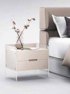 Table de chevet moderne simple noire meuble de rangement circulaire design table de chevet meubles pour appartement chambre à coucher - Product Image 2