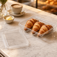 Boîte à pâtisserie transparente en PET avec couvercle, emballage pour gâteaux, desserts, boulangerie, vente en gros, qualité alimentaire personnalisée