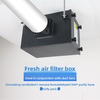 Filter Karbon Aktif PM2.5 untuk Pembersih Udara, Kipas Exhaust, Kotak Pra-Filter Asap Rokok Bekas, Kebisingan 0dB, Daya AC 100-240V