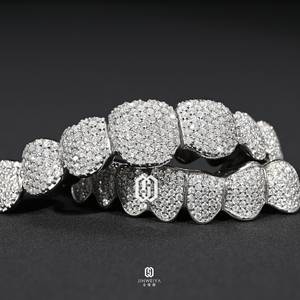 <span class=keywords><strong>Grillz</strong></span> sur mesure en argent 925 serti de diamants Moissanite VVS, coupe permanente, 8 dents supérieures, 8 dents inférieures, <span class=keywords><strong>grillz</strong></span> dentaire en or - Product Image 4