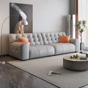 أريكة عصرية بتصميم إيطالي حديث لعام 2025، ثلاثية المقاعد، مغطاة بالفانيلا، مناسبة لغرف المعيشة في الشقق الصغيرة - Product Image 3