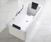 Bañera Rectangular Moderna de Acrílico de 1.7m con Desagüe, Independiente, Minimalista, Ecológica, para Interiores, Fácil de Limpiar, Ideal para Apartamentos