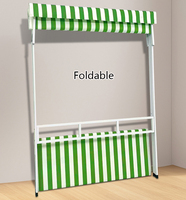 Table Promotionnelle en Fer Forgé, Stand de Marché Pliant en Ligne, Présentoir Mobile d'Extérieur Épaissi, Kiosque de Vente Facile à Installer, Chariot Alimentaire