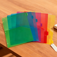 Protège-documents multicolores en PP transparent à double pochette pour carnet à feuilles mobiles, inserts de protection de papier A4 pour classeur à anneaux