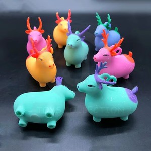 High Quality Squeeze Stress Relief Ball TPR Deer Animal Squishy Stretch Sensory Toy with Yoyo <b>Ring</b> for <b>Kids</b> & Adults - Product Image 2