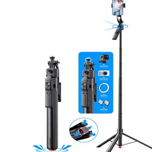 TT07 1.75m Tripod Teleskopik Aluminium Alloy All-in-One Otomatis Terbuka, Fleksibel, Remote Control, Klip Ponsel Lepas Pasang, Penyangga Ponsel - Product Image 2