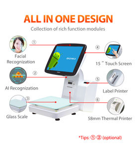 ZHONGJI Imprimante d'étiquettes à reconnaissance <span class=keywords><strong>automatique</strong></span> à écran large de 15 pouces <span class=keywords><strong>Caisse</strong></span> enregistreuse POS avec échelle d'étiquette - Product Image 6