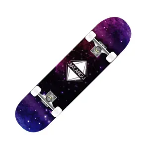 outdoor entertainment products wholesale custom surface patterns skateboard beginner longboard double rockers maple skateboard