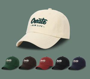 Casquettes de baseball non structurées personnalisées en coton lavé, brodées en 3D, avec logo brodé à pois, lettres et fruits, style 'Dad Hat' tendance, Gorras - Product Image 1