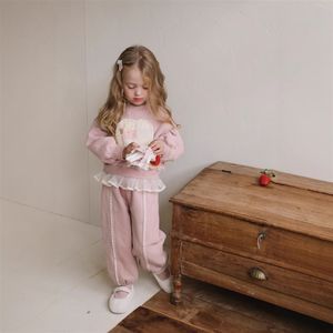 Ropa Infantil Coreana Nueva Colección Invierno 2026, Conjunto de Sudadera con Capucha de Felpa y Pantalones Casuales para Niña, Estilo Princesa - Product Image 3