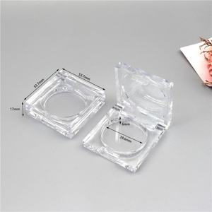 39.6mm iç çapı şeffaf boş akrilik kompakt pudra kutusu kare boş plastik göz farı paleti vaka - Product Image 2