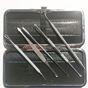 Профессиональный набор для удаления черных точек ODM 5 в 1 из нержавеющей стали: иглы для прыщей и акне, пинцет для белых и черных комедонов, экстрактор для удаления комедонов - Product Image 5