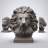 Service d'impression 3D sur mesure en métal SLM, statue de lion en acier inoxydable, sculpture artistique en alliage d'aluminium et de titane, pièces imprimées en 3D
