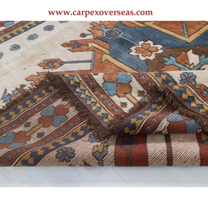 Authentique tapis en laine persane fait à la main en fibre naturelle réversible et antimicrobien pour la décoration intérieure - Product Image 2