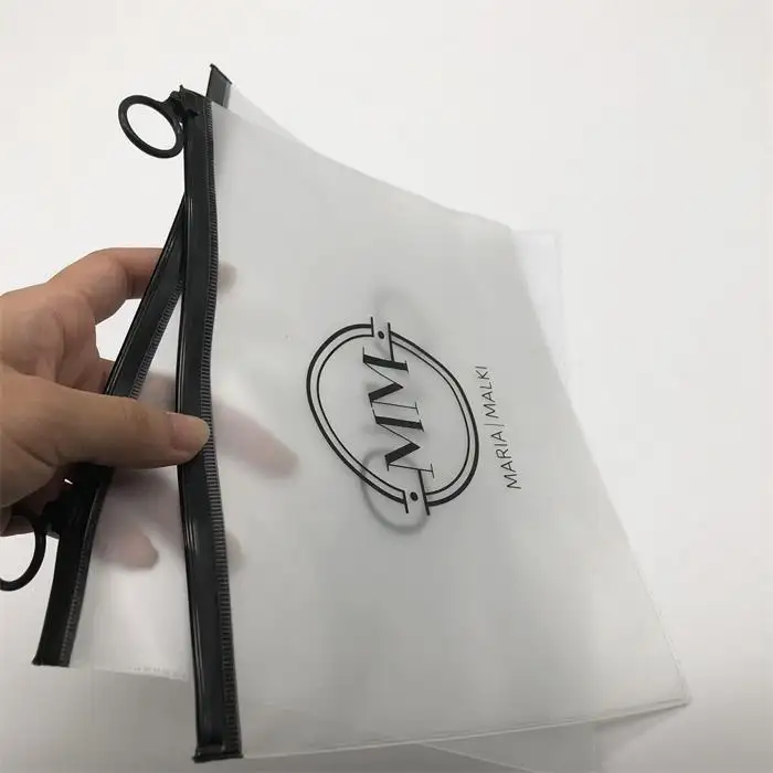 Seyahat şeffaf PVC tuvalet kozmetik çantası temizle makyaj Standup kese baskı Logo ile