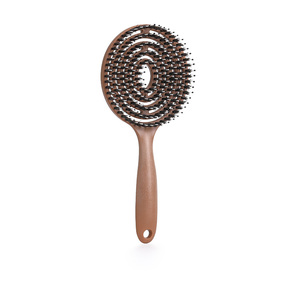 <span class=keywords><strong>MY</strong></span> GIRL Brosse à cheveux portable et écologique à manche en plastique avec peigne à côtes moelleuses pour cheveux humides et secs Durable pour un usage domestique - Product Image 3