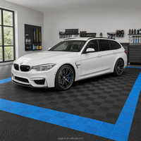 Dalles de sol de garage en PP de 18 mm, emboîtables, résistantes aux rayures, à fixation par clic, pour atelier de detailing automobile