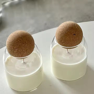 แก้วบอโรซิลิเกตทรงรีพร้อมจุกไม้ก๊อกภาชนะใส่เทียนหลากสีทำด้วยมือ - Product Image 3