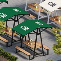 Combinaison de chaise de table carrée pour l'extérieur, pour le jardin, la cour, le thé au lait, les loisirs et les repas.