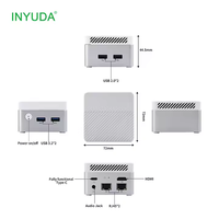 INYUDA-MiniPC Intel de cuatro núcleos, 8GB, DDR4, 128/256GB, SSD, sistema operativo Windows para el hogar/oficina, negocios, industrial, EU JP