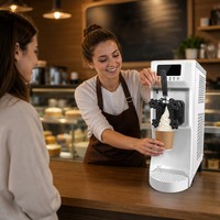 Machine à glace molle de table SHINEU XY-MT960S Mini blanche, usage commercial et domestique, 12 L/H, saveur unique, pour desserts, avec écran tactile