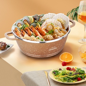 Voorraad <span class=keywords><strong>Dessini</strong></span> 10 Stuks Gegoten Aluminium Keramische Marmeren Kookgerei <span class=keywords><strong>Set</strong></span> Met Spriale Bodem - Product Image 1