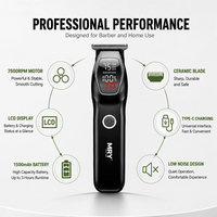 Cortadora de Pelo MRY, Recortadora de Barba con Pantalla LCD, Recargable Tipo-C, 1500mAh, 7500 RPM, Peines Guía, Kit de Aseo, Recortadora de Pelo