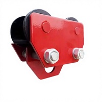 Chariot à plateforme en acier à quatre roues, à poussée manuelle, avec poutre en I, pour usage industriel et sportif, type grue monorail, pour outils, OEM GuanHang, rouge, galvanisé à chaud