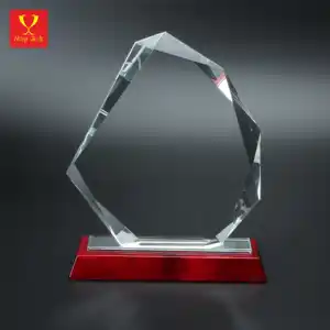 Forme spéciale de haute qualité nouveau Style personnalisé cristal blanc en bois récompenses cristal Plaque médaille trophée