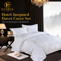 Ensemble de housse de couette en jacquard blanc, 100% coton satiné, ensemble de literie doux et respirant, linge de lit d'hôtel, 4 pièces