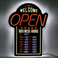 Gran iluminado para negocios Programa ovalado Control de tiempo Hora Abierto Led Business Sign
