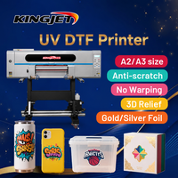 Imprimante Kingjet 30cm UV DTF, imprimante UV DTF, imprimante de transfert de film, imprimante d'autocollants, imprimante à encre, machine d'impression avec laminateur