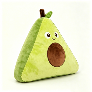 Almohada de peluche de aguacate personalizable, cojín de rebanada de aguacate triangular, almohada decorativa de peluche de fruta verde. - Product Image 2