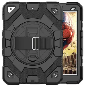 Thiết kế mới Silicone và nhựa cứng Combo Defender trường hợp cho iPad thế hệ thứ 7 10.2 inch được xây dựng trong tay dây đeo