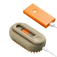 Nouvelle brosse à vapeur rechargeable 3 en 1 en silicone pour animaux de compagnie pour l'épilation peigne multifonctionnel pour chat