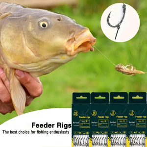 Méthode <span class=keywords><strong>de</strong></span> pêche à la carpe européenne, montages <span class=keywords><strong>de</strong></span> <span class=keywords><strong>feeder</strong></span> avec <span class=keywords><strong>ligne</strong></span> tressée et hameçons barbelés, taille 6-14 #   Ensemble <span class=keywords><strong>de</strong></span> montage rapide pour la pêche à la carpe - Product Image 4