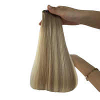 Ekstensi Rambut Manusia Rusia Remy Grade Machine Double Weft Berkualitas Tinggi, Pewarnaan Sutra Lurus, Dapat Disesuaikan untuk Kepang