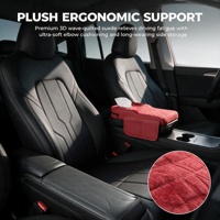 Coussins d'accoudoir en suède pour voiture avec support pour le coude, sacs de rangement multifonctionnels, porte-gobelets et pochettes pour boîte à mouchoirs