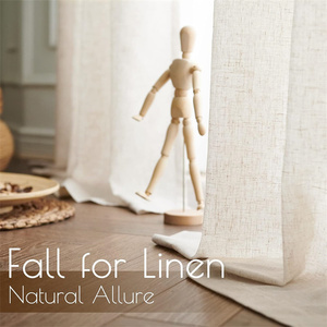 Chất lượng cao TOP <span class=keywords><strong>Grommet</strong></span> Nature Linen Sheer rèm cửa cho phòng khách sang trọng - Product Image 3