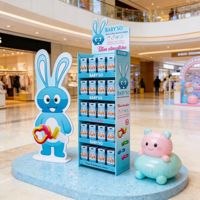 Présentoir de sol en carton personnalisé, présentoir de vente au détail multi-niveaux pour produits de sucettes pour bébés, promotion en supermarché et centre commercial