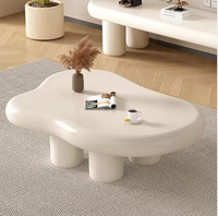 Ensemble de table basse pour maison moderne centre de table en forme de nuage ondulé blanc crème salon design